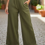 Old Navy High-Waisted Crinkle Gauze Super Wide Leg Pants in bare ground LP NWT Photo 0