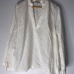 Torrid Belle Isle By  White Long Sleeve Eyelet Blouse Size 0 Photo 0