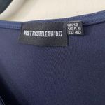 Pretty Little Thing Navy Blue Asymmetrical Neckline Long Sleeve Dress ~ Size 12 Photo 2