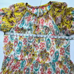 Anthropologie  Maureen Babydoll Tunic Blouse Sheer Multicolor Floral Paisley M Photo 13