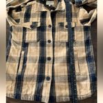 Lucky Brand  Plaid Thick Cotton Fall Shacket Shirt Jacket Sz S/P Tan Black Photo 8