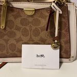 Coach  Brown Canvas White Leather Kiss lock dreamer 21 Shoulder Crossbody Bag Photo 6