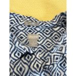 Chico's  No Iron Linen Blue Diamond Button-Up Tunic Size XL 16/18 Roll Tab Photo 6