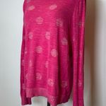 Liz Claiborne Cotton Blend Raspberry Polka Dot Sweater Women’s Size Medium Photo 2