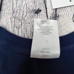 Zoozatz NWT  Womens Medium Crop Top T Shirt Short Sleeves Navy Blue w Yellow Logo Photo 4