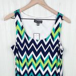 Jessica Howard NEW Zig Zag Print Sleeveless Maxi Dress with Slit Size Large Photo 2