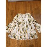 Free People Shirt Womens Medium White Yellow Floral Boho Babydoll Tunic OBB15445 Photo 2