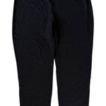 Eileen Fisher Silk Georgette Crepe Full Length Straight Pants Zipper Black Large Photo 0