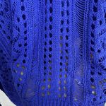 Zyia  Active Crochet Open Knit Knitted Cover Up Poncho Size XL Blue Beach Boho Photo 6