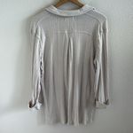 We The Free Free People  Cream Ribbed Top Collar Long Sleeve Tunic Medium Photo 1