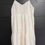Levi's LEVI’S Ivory Sleeveless Lace Eyelet Tiered Sun Dress Summer Women’s Sz S EUC Photo 1