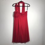EUREKA Red One Shoulder Cocktail Dress With Scarf Size XL Photo 10