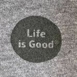 Life is Good Long Sleeve Gray Pullover Crusher Tee Shirt ~ Women's Top Size MED Photo 4