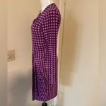 Michael Kors Sheath Dress Womens Extra Small Purple Diamond Print Midi Stretch Photo 1