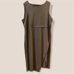 Lisa Rinna Collection Side Ruched Midi Dress Brown Size XL Photo 3