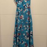 Blue and Black Printed Floral Maxi Dress Size M Size M Photo 1