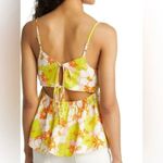 Sanctuary  Linen Blend Floral Cami Top Large Multicolor Square Neck Cut Out NWT Photo 2