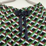 J.Crew  Off the shoulder blouse top SMALL green Blue Ratti graphic diamond NEW Photo 0