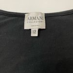 Armani Collezioni 🩵 Italy Black Stretchy Knit Sleeveless V-neck Blouse sz 12 Photo 1