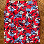 J.Crew  red floral business casual office vixen 2 pencil skirt Photo 0