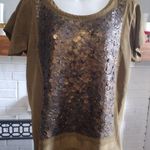 J.Crew Silk Sequin Embellished Olive Top Photo 0