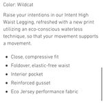 Spiritual Gangster  7/8th INTENT HW LEGGINGS WILDCAT COLOR SIZE SMALL Photo 4