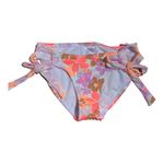 Xhilaration Women’s Neon Floral Ribbed Scarf Tie Hipster Bikini Bottoms Size XS Photo 3