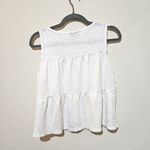 J.Crew Linen Tiered Tank Top Womens Size S Lightweight Tee White Photo 2