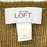 Loft Ann Taylor Women Medium Mohair Striped Pullover Sweater Long Sleeve Button Green Photo 5