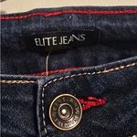 Elite Jeans Trendy Distressed Dark Blue Women's Jeans Photo 3