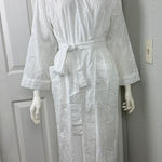 Charter Club  100% X Small White Romantic Flora Embroidered Robe Cottagecore Photo 0
