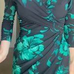 Ralph Lauren Dress Black Long Sleeve Green Flowers Photo 0