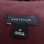 Ann Taylor Women's Red Maroon Short Sleeve Zi Floral Lace Blouse Top Size S Photo 2