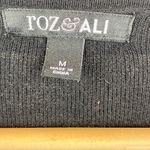 Roz & Ali  Black Knit Open Front Long Sleeve Cardigan Sweater M Photo 2