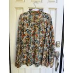 J.Jill Floral Button Down Shirt Top Womens Blouse Long Sleeve Multicolor Size 3X Photo 6