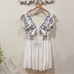 Free People  Rambling Roads Mini Dress Linen Blend Size Small NWT Photo 9