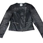 Dawn Levy Black Quilted Genuine Leather Moto Jacket Size Small Photo 1