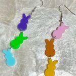 Easter Bunny Dangle Earrings NWOT Pink Photo 0