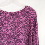 Roamans Plus Size 1X 22W 24W Top Hot Pink Black Leopard Print Animal Knit 409 Pink Photo 4