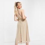 ASOS  Highneck Halter Soft Midi Dress NWT Photo 2