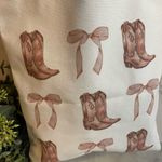 Cowboy Boot Print Tote Bag White Photo 1