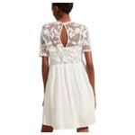 ZARA  White Crochet Lace Gauzy Babydoll Mini Dress Size XS NEW with Tags Photo 4