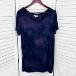 Silence + Noise  Tie Dye Split Back Tunic Tee Shirt Blue Purple Medium Photo 6