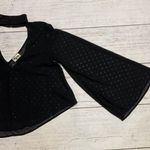 Show Me Your Mumu Black Olsen Bell Sleeve Metallic Polka Dot Blouse Photo 3