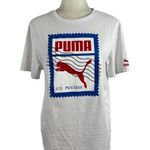 Puma Short Sleeve White U.S Postage Graphic Tee T-Shirt Size Medium 100% Cotton Photo 0