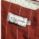 Three Floor Margaux Jumpsuit Womens 12 Burnt Orange Linen Striped Ruffle NO BELT Photo 4