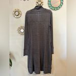 We The Free  People Ribbed Charcoal Turtleneck Sweater Dress Long Sleeve Large Photo 6