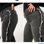 Good American  Good Boy Frayed Outseam Washed Black Jeans Photo 2