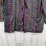 Surya Blazer Jacket Womens Medium Black Purple Rayon Aztec Print Vintage 80s Photo 3
