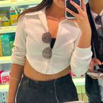 Oak + Fort White Cropped Zip Up Jacket Photo 1